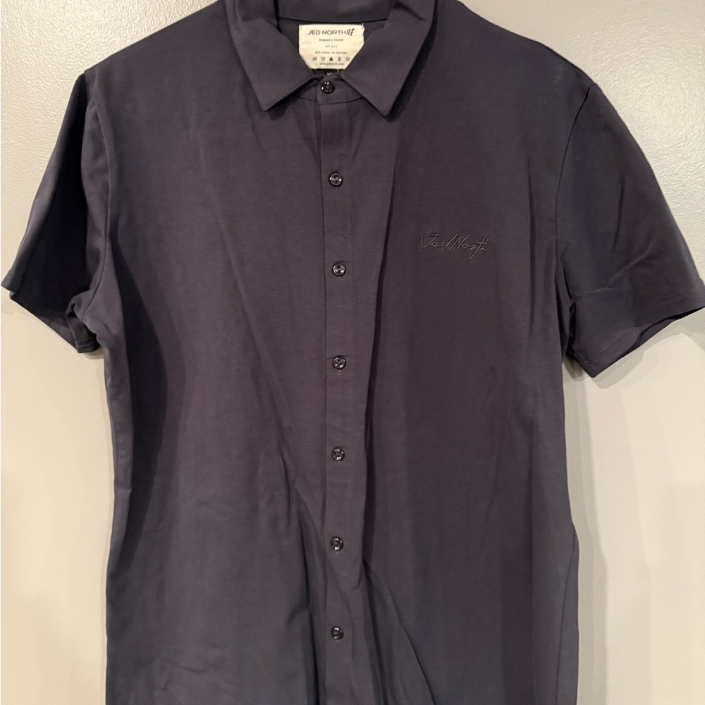 Jed North Gray Casual Button Down Shirt